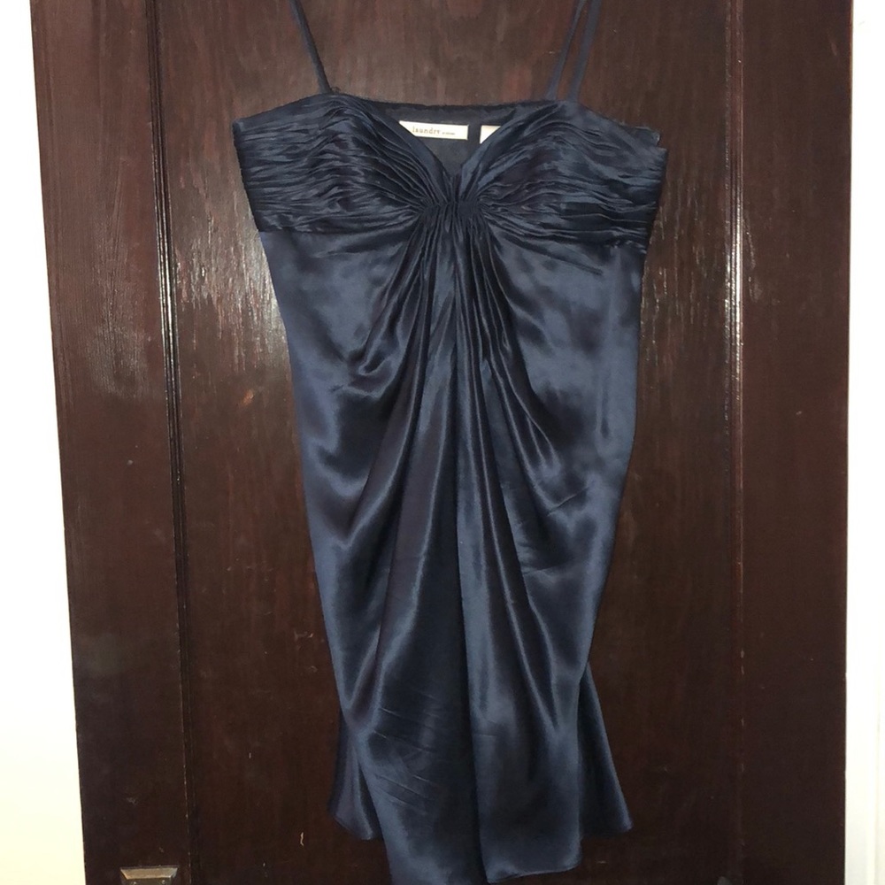Silky Navy Blue Dress